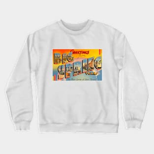 Greetings from Big Spring Texas, Vintage Large Letter Postcard Crewneck Sweatshirt